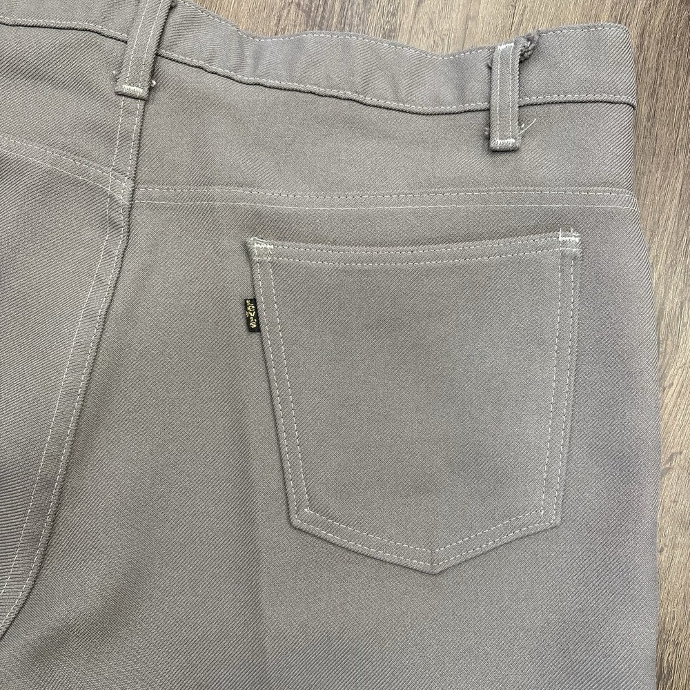 Levi's Black Tag Vintage 1970s Polyester Pants‎ W40 L30 Gray USA - Picture 8 of 16